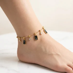 Midnight Charm Gold Anklet