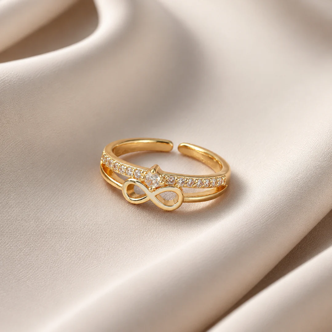 Golden Love Infinity Ring