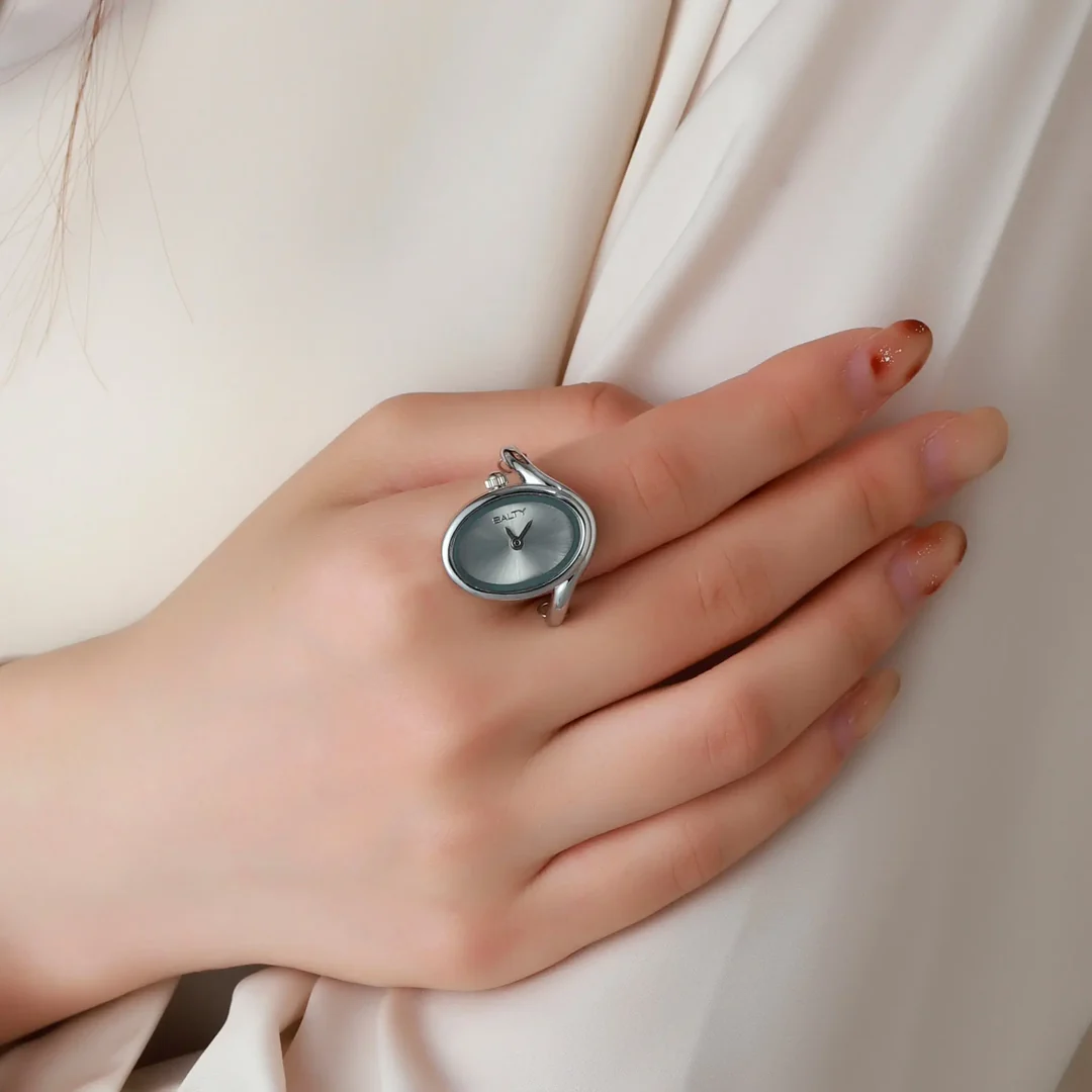 Rose Gold Flow Watch Ring - Image 3